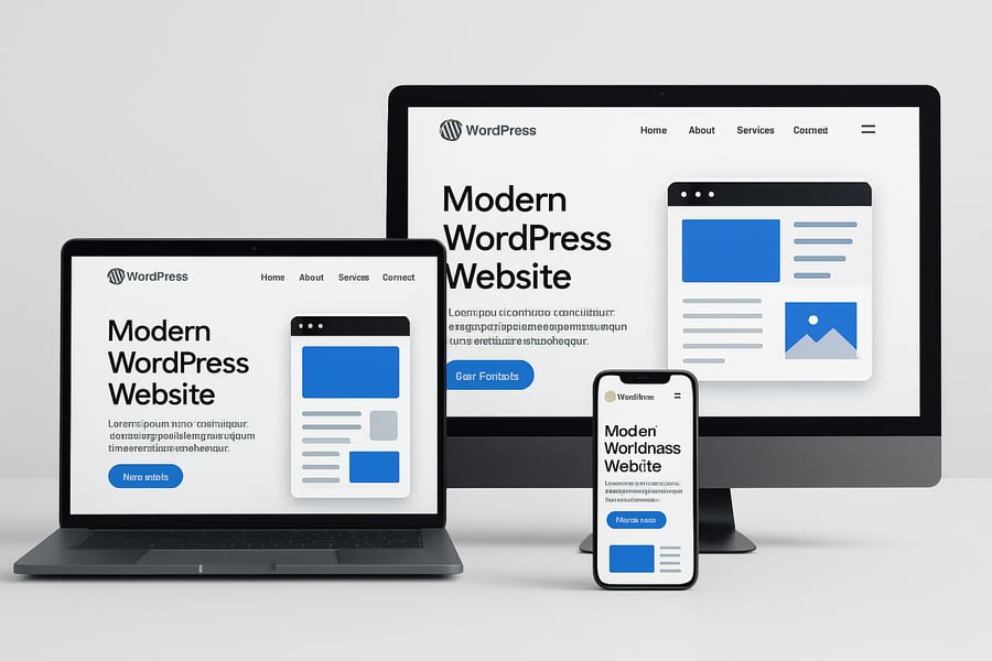 Modern WordPress website design on multiple devices